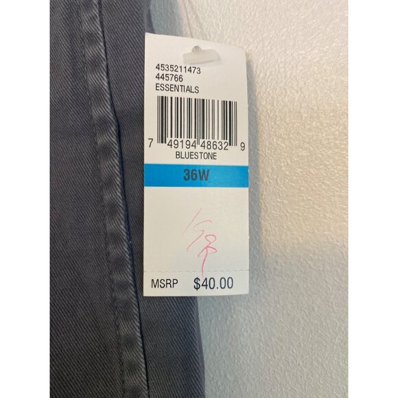 NWT Izod Men’s Saltwater Chino Shorts 36W Bluestone 100% Cotton Weathered Twill - Picture 3 of 6